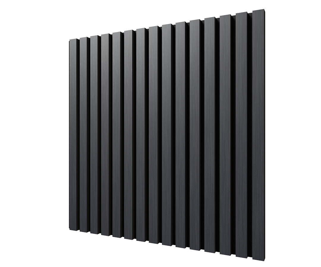 МДФ стеновая панель акустическая Cosca Decor Монако Дуб Антрацит Темно-серый черный войлок 600×600×21